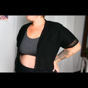 plus size 3X Kim Rogers black knit cardigan